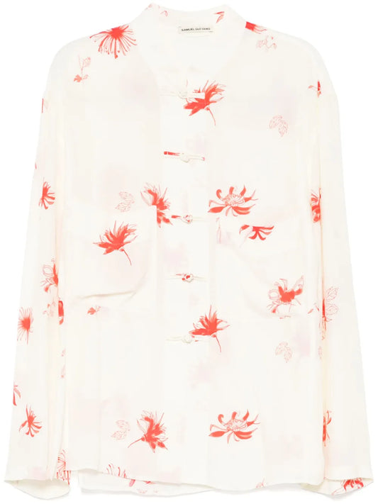 Floral-Print Blouse