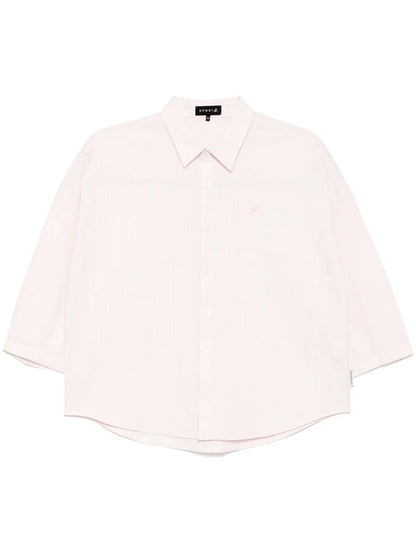 Dinosaur-Patch Striped Shirt