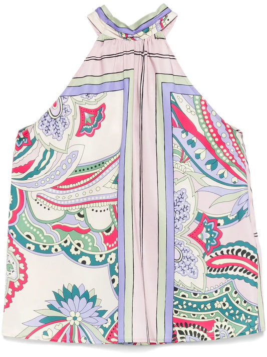 Printed Satin Top