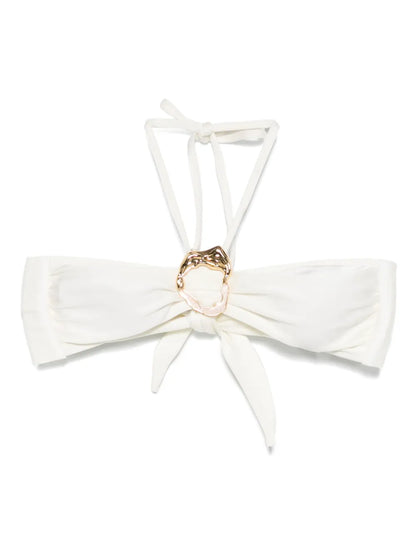 Metallic-Stone Jersey Bikini Top