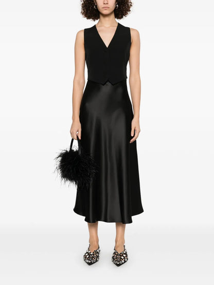 Waistcoat-Detail Maxi Dress