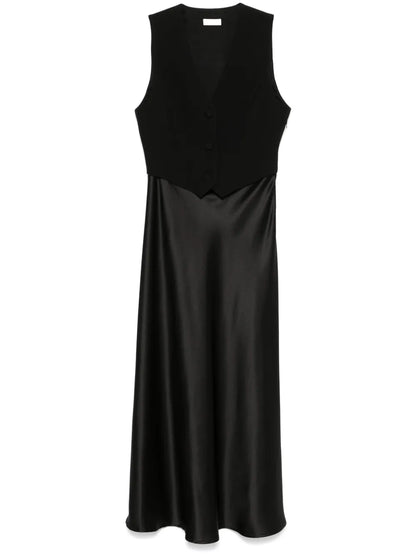Waistcoat-Detail Maxi Dress