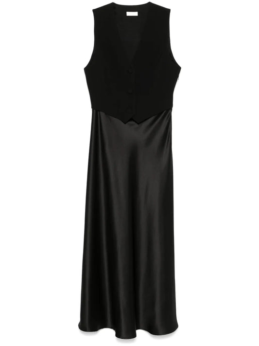 Waistcoat-Detail Maxi Dress