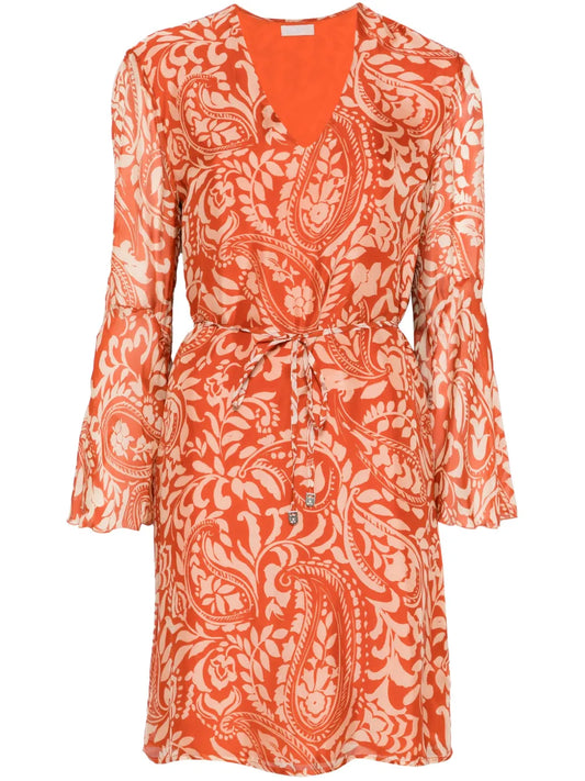 Paisley-Print Mini Dress