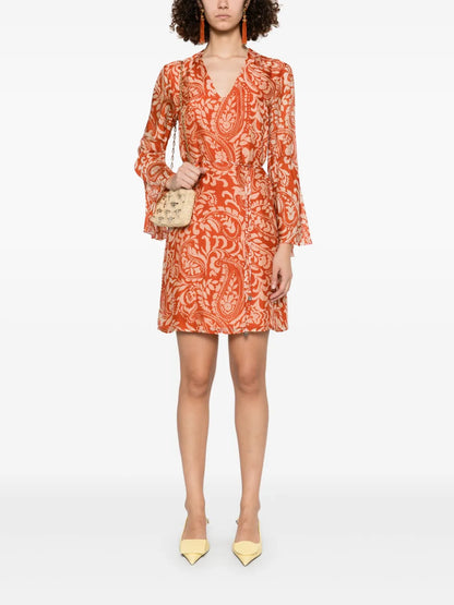 Paisley-Print Mini Dress