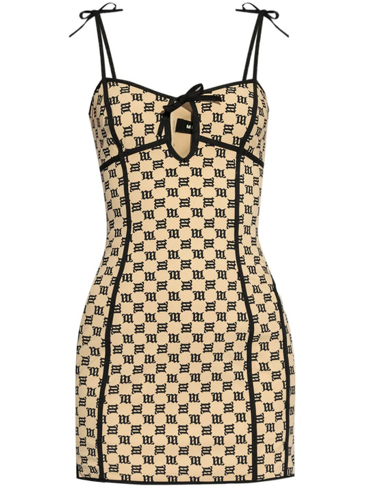 Monogram-Print Mini Dress