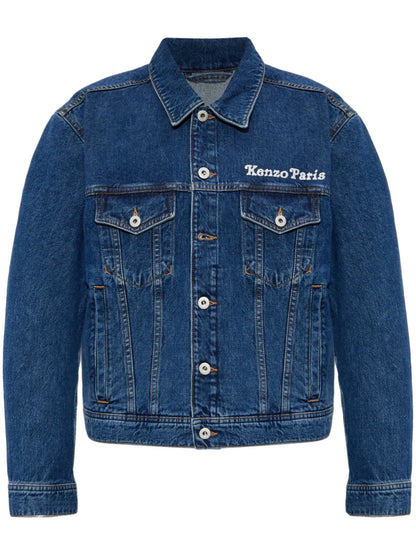 Logo-Embroidered Denim Jacket