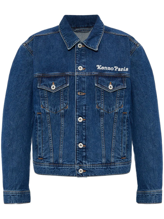Logo-Embroidered Denim Jacket