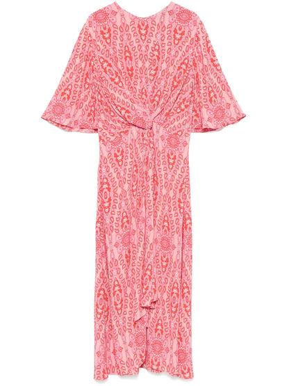 Printed Flared Midi Dress