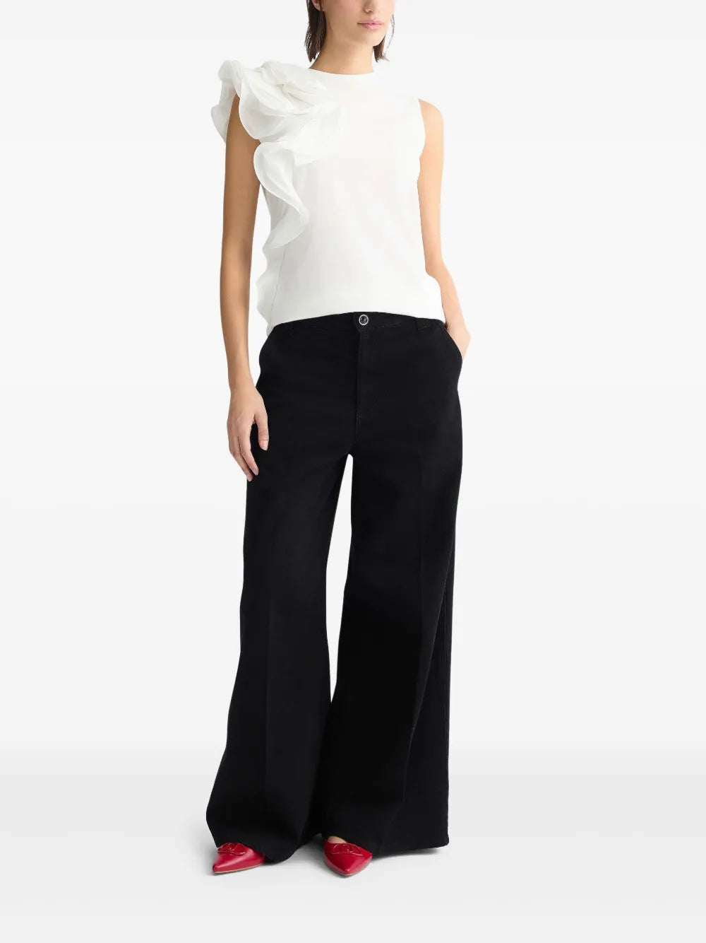 Flounced-Detail Blouse