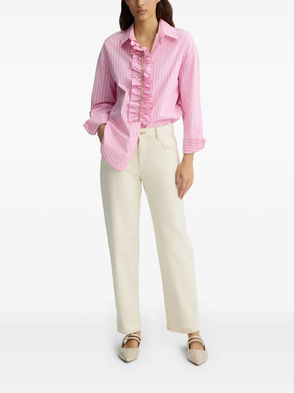 Ruched Striped Shirt