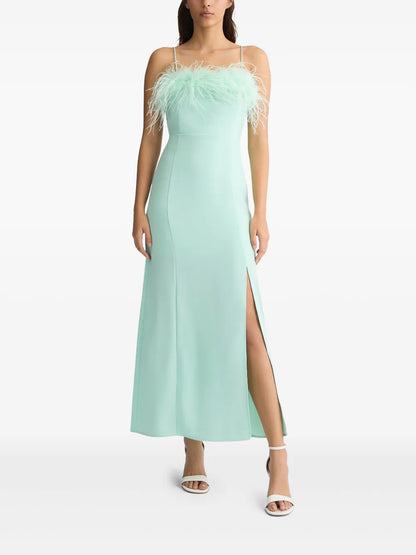 Feather-Detailing Dress
