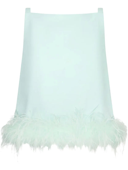 Feather-Trim Blouse