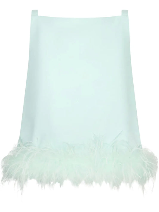 Feather-Trim Blouse
