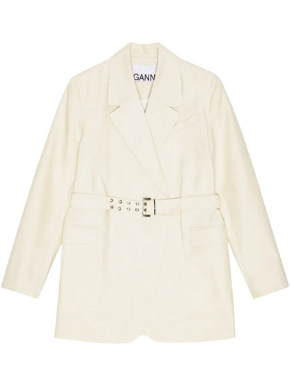 Belted Melange Blazer