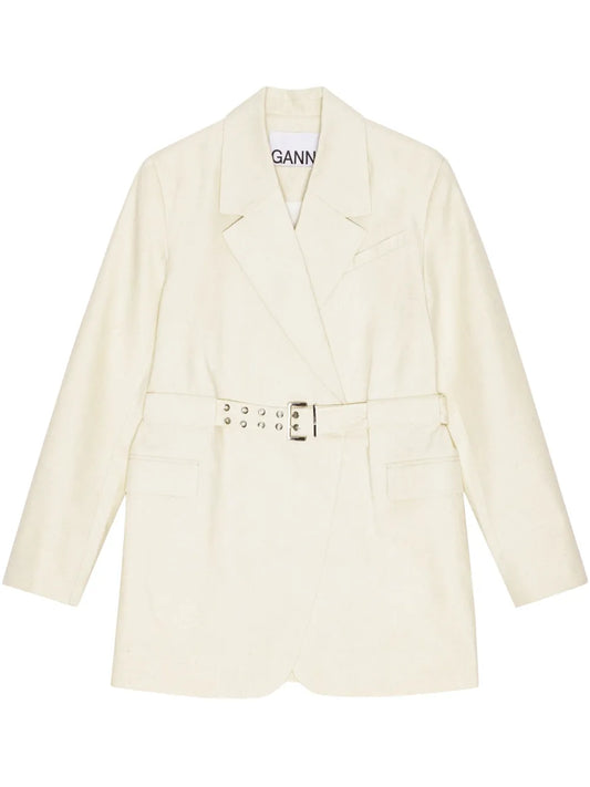 Belted Melange Blazer