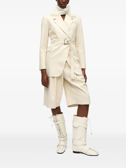 Belted Melange Blazer