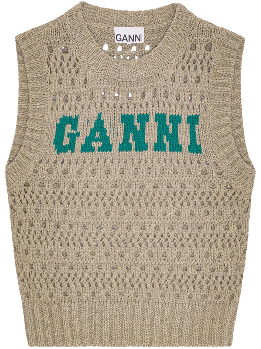 Intarsia-Knit Logo Top