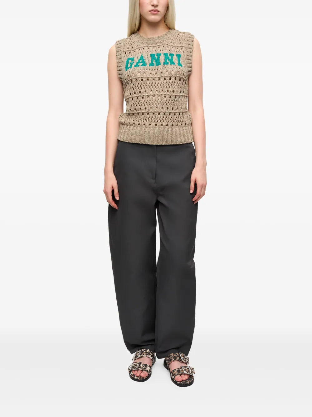 Intarsia-Knit Logo Top