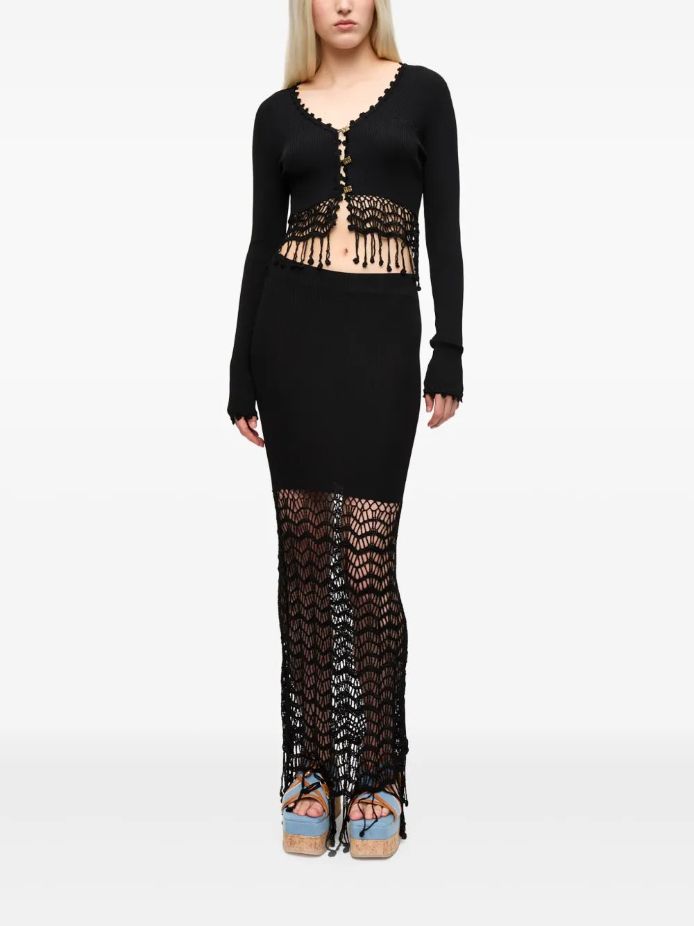 Macramé-Detailing Cardigan