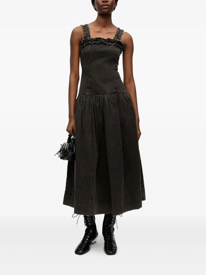 Ruffle-Detail Midi Dress