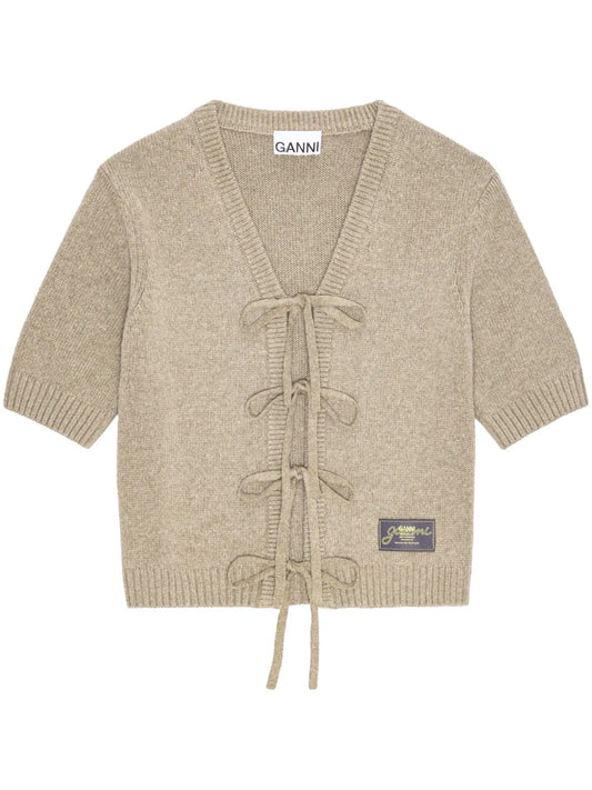 Lace-Up Cardigan