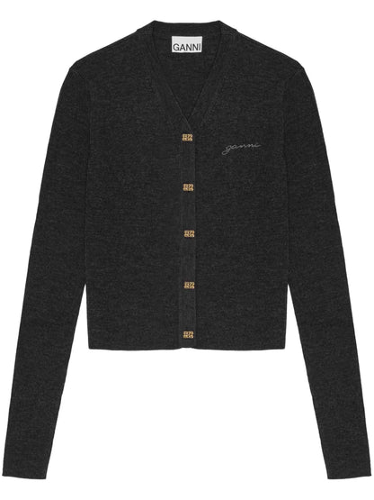 Logo-Embroidered Cardigan