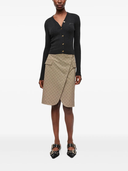 Logo-Embroidered Cardigan