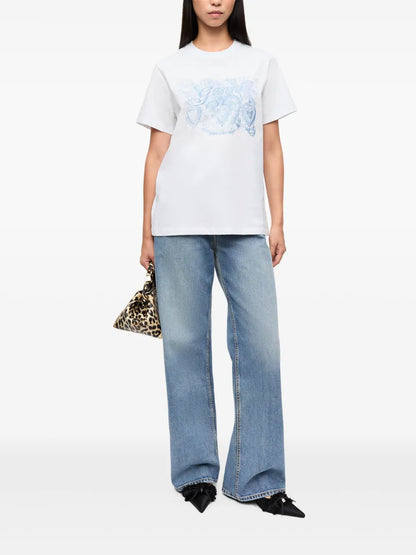 Motif-Embroidered T-Shirt