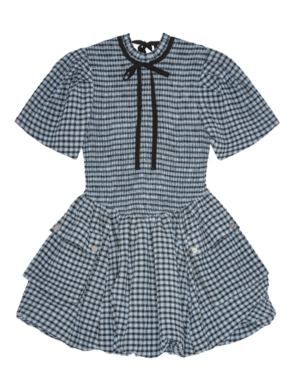 Checked Seersucker Mini Dress
