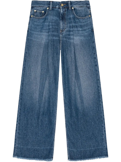 Appliqué Wide-Leg Jeans