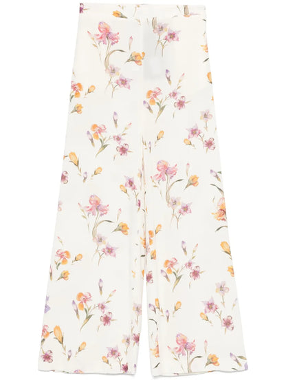 Floral-Print Trousers