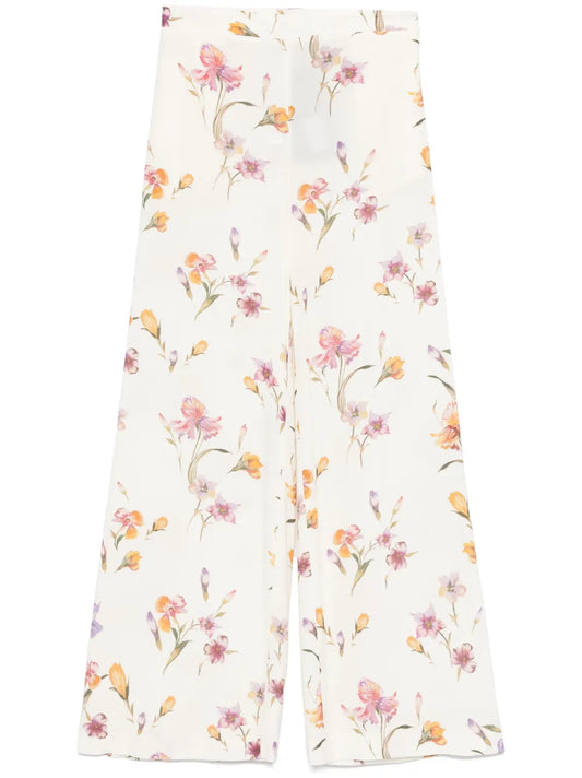 Floral-Print Trousers