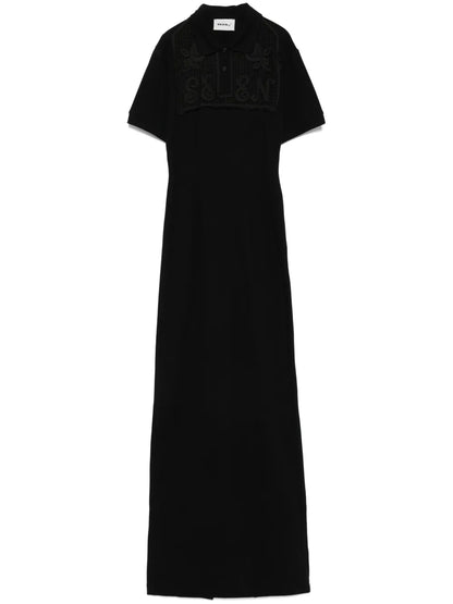 Crochet-Panel Maxi Dress