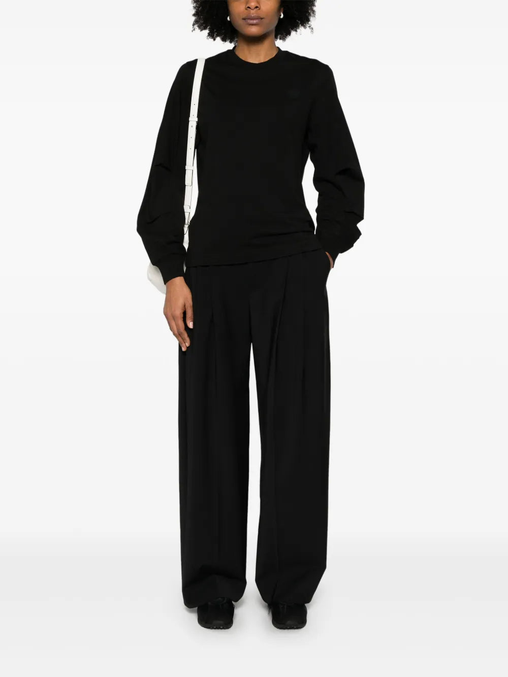 Pleated-Sleeve Cotton T-Shirt