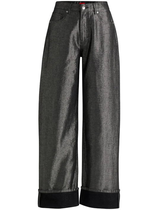 Metallic Hgh-Waisted Jeans