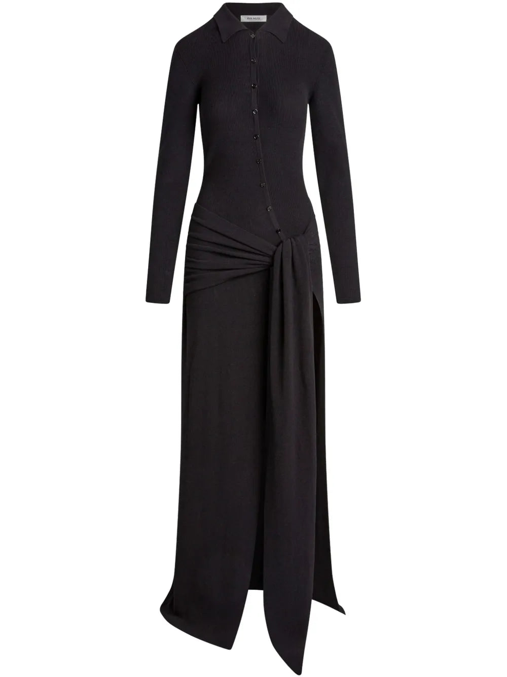 Draped-Detail Maxi Dress