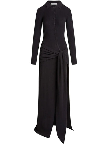 Draped-Detail Maxi Dress