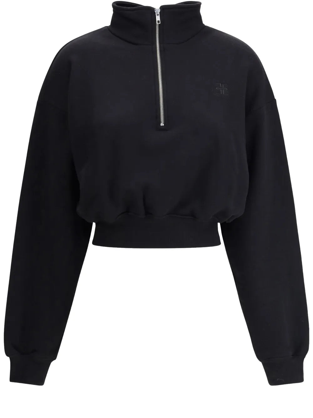 Cropped High-Neck Sweatshirt