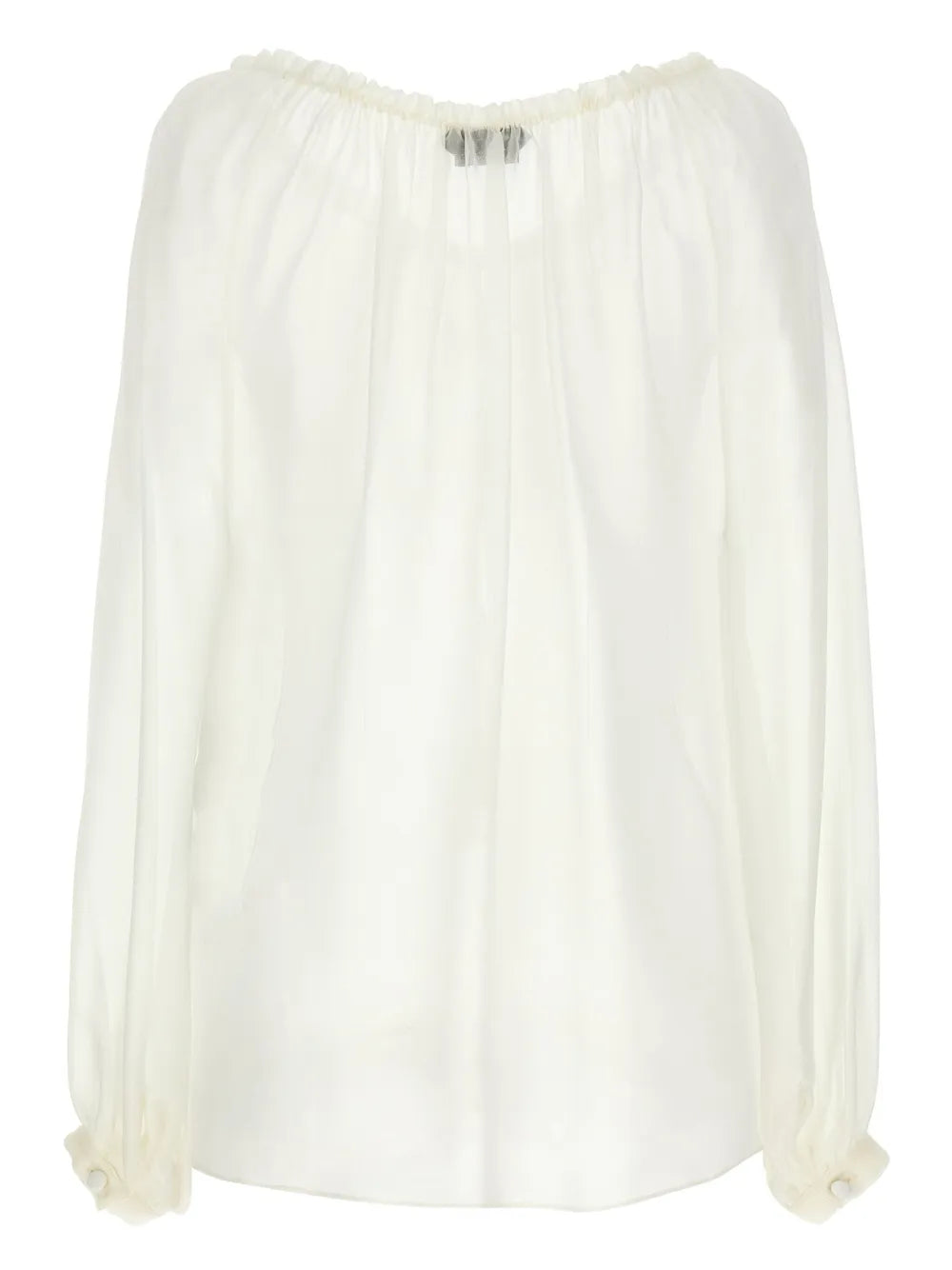 Long-Sleeve Silk Blouse