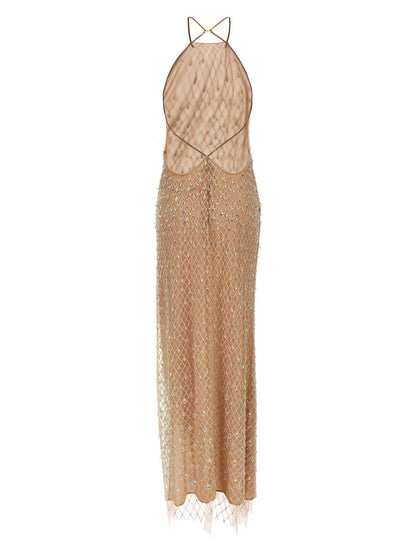 Crystal-Embellished Maxi Dress