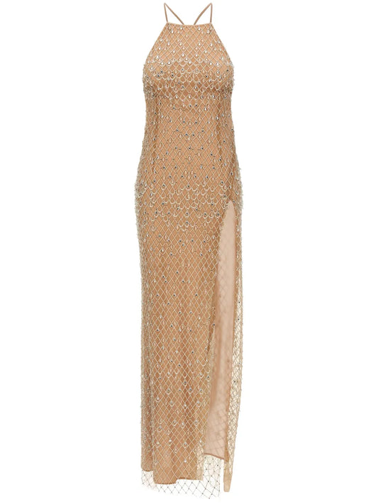Crystal-Embellished Maxi Dress