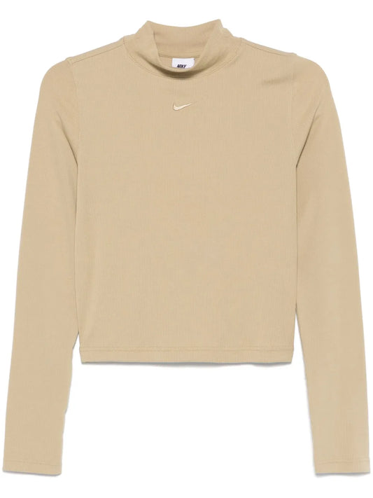 Ribbed Mock-Neck Top