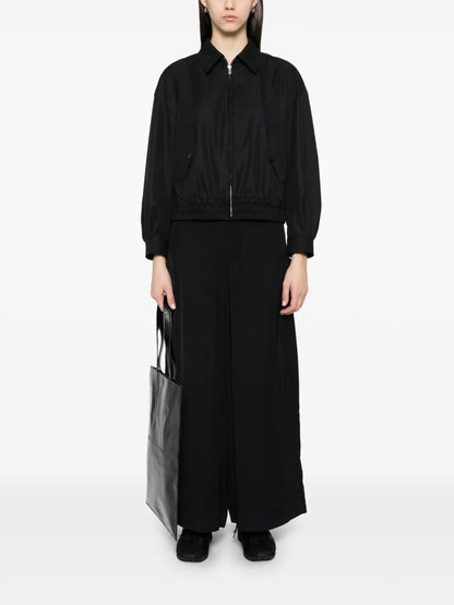 Twill Wide-Leg Trousers