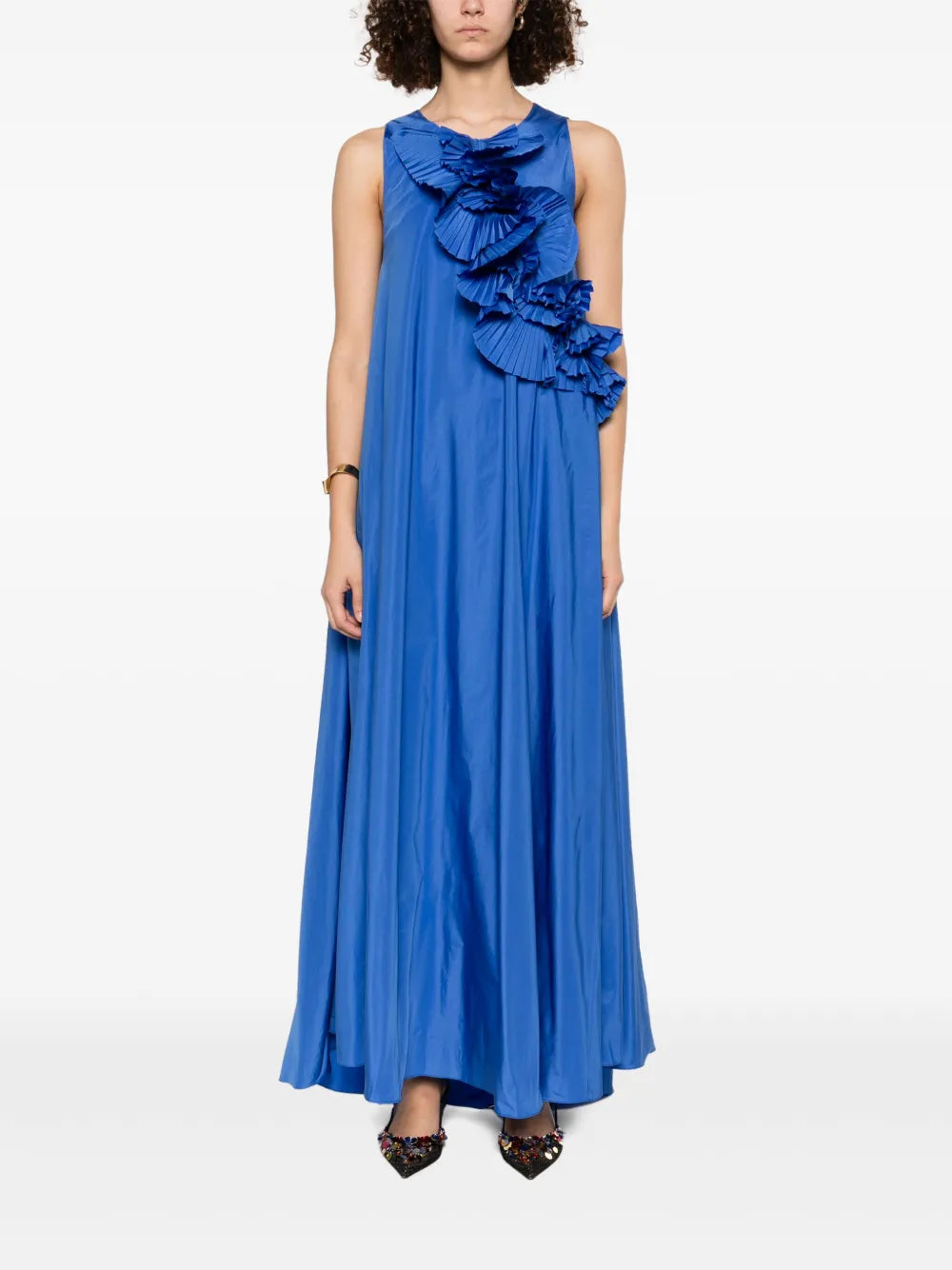 Ruffled-Detail Maxi Dress