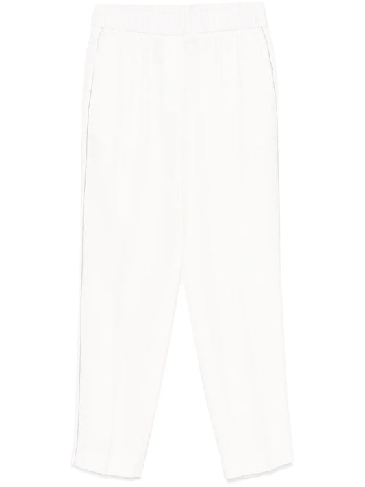 Beaded Trim-Detail Trousers
