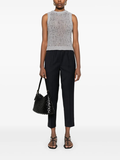 Beaded Trim-Detail Trousers