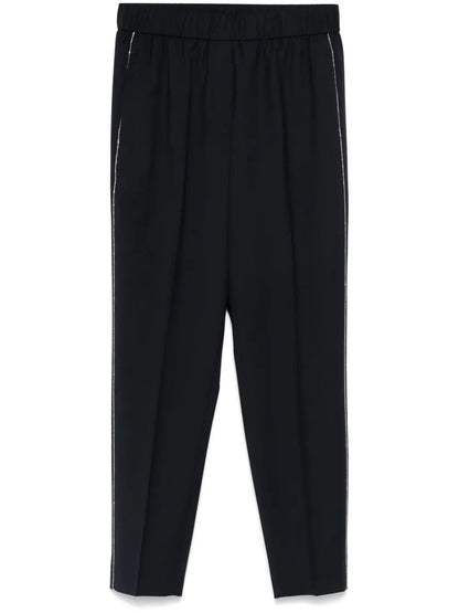 Beaded Trim-Detail Trousers
