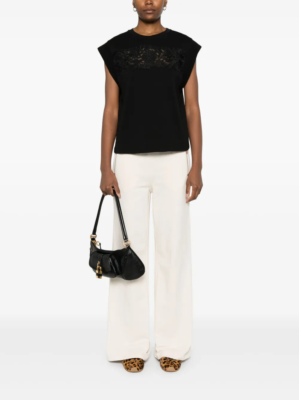Floral-Appliqué T-Shirt