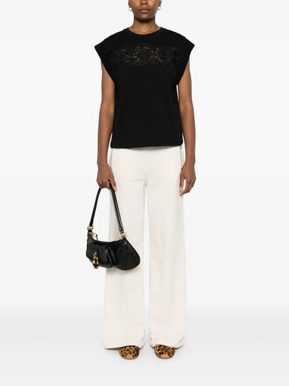 Floral-Appliqué T-Shirt